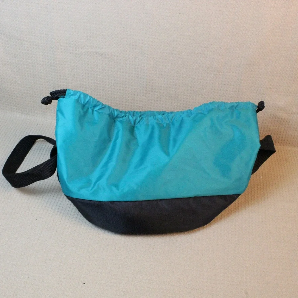 CorningWare Vintage Teal Black Insulated Lunch Bag Drawstring Gorpcore 9.5x7